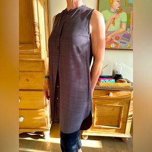 Eileen Fisher Tunic.  Soft Cocoa Silk. Longer in back.